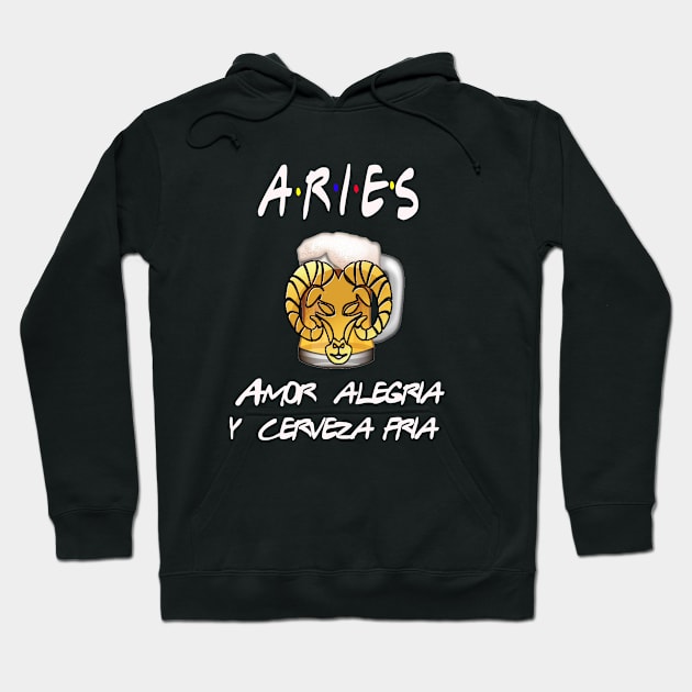 Aries Friends Hoodie by Cervezas del Zodiaco